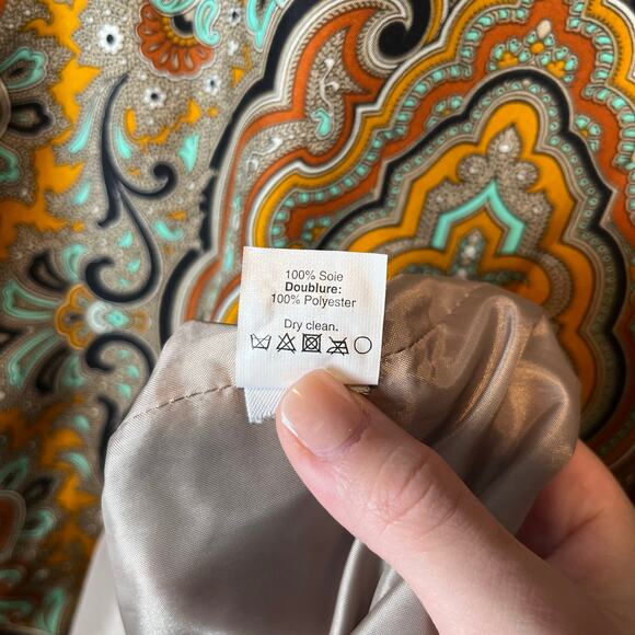 J. Crew Vintage Inspired Mod Boho Psychedelic Paisley Shift Dress Silk Size 4 - Picture 9 of 9